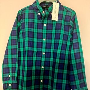 NWT Janie and Jack Button-Up Plaid Shirt